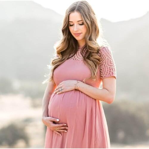 New 2021 Maternity Lace Dress Women Clothes Photography Props Elegant Pregnant Dress Female Long Dress Pregnancy Photo Shoot
