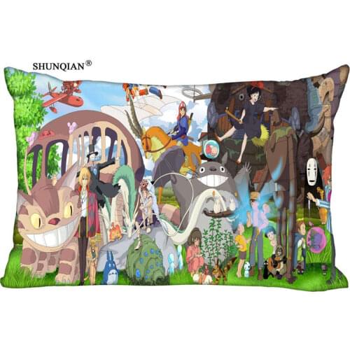 New Spirited Away Pillow Case Custom Wedding Pillowcase Cover Cases Gift Zippered Rectangle Pillow Case