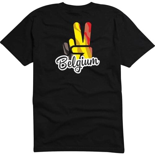 New Unisex T Shirt European Style Cotton Tees Men - Jdm / Die Cut - Flag - Belgium - Victory 2019 Footballer Soccerer T Shirts