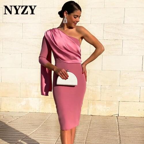 NYZY Womens One Shoulder Cocktail Dresses