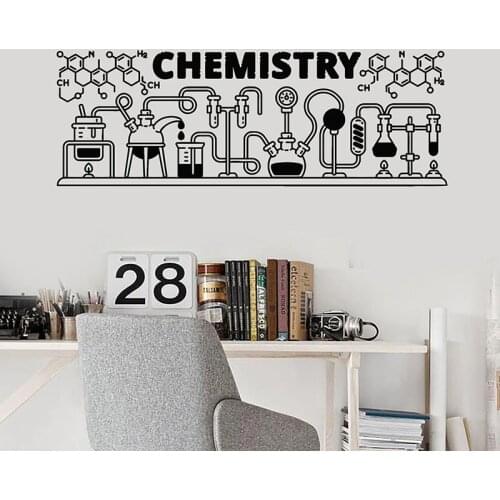 Education Wall Decal Chemical Formula Chemistry Tool Vinyl Stickers Science Laboratory Classroom Interior Decor Wallpaper E656