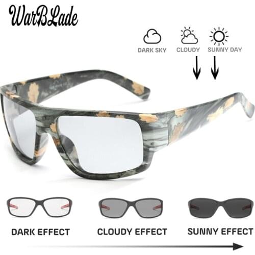 WarBLade New Photochromic Sunglasses Men Polarized Discoloration HD Goggles Male Anti Glare Driving Glasses Brand Design Eyewear
