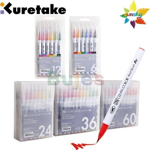 Original Japan Kuretake ZIG RB-6000A Soft head watercolor pen Animation brush Art words Hand account pen Art supplies