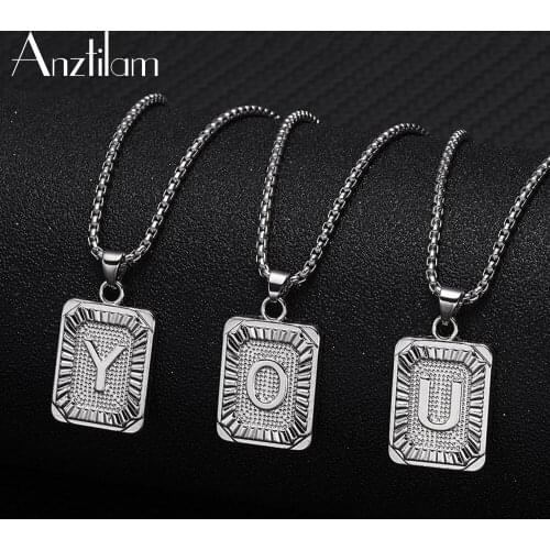 Ins Vintage A-Z Initials Letter Pendants Necklace For Women Goth Letters Necklaces Fashion Jewelry Gifts Free Chain Drop Ship