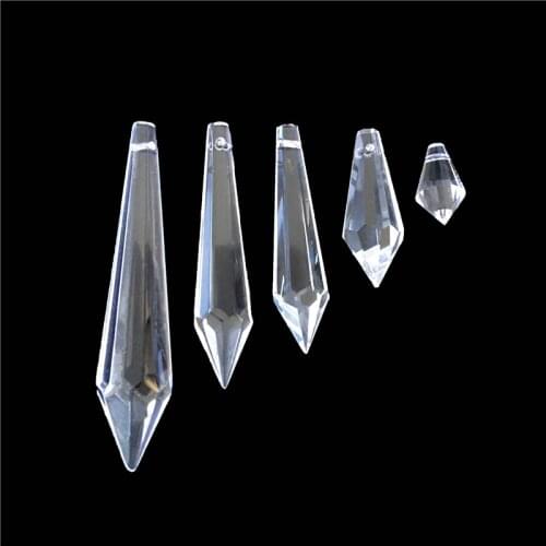 Crystal Icicle Chandelier Pendants 10pcs clear 38mm 50mm 55mm 63mm 76mm 100mm U drop for Home Wedding DIY Decor