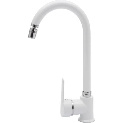 Pivoting head White Delta Kitchen Sink Faucet