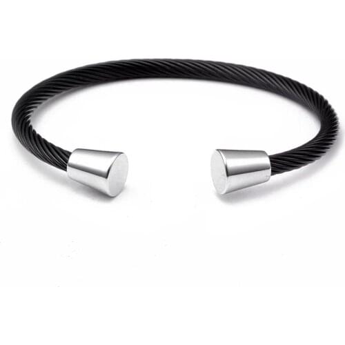 Luxury Braided Soft Open Cuff Men Women Sporty Bangles Trendy Stainless Steel Chain Link Charm Bracelets Simple Jewelry Pulsera