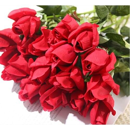 1pc Silk Rose Artificial Flowers DIY Wedding Christmas Party Home Decor Vivid Real Touch Roses Fake Flower Bridal Bouquet Flores