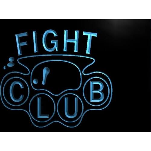 S136 Fight Club Brass Knuckles Bar Beer Light Sign