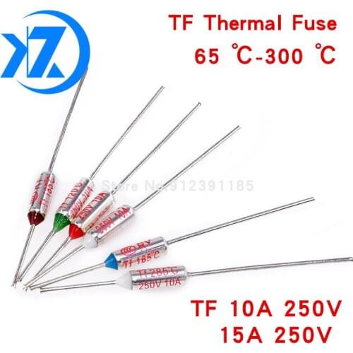 TF Thermal Fuse RY 10A 15A 250V Temperature Control Thermostat Switch 121 125 130 133 140 142 145 150 152 155 157 160 C ℃ Degree