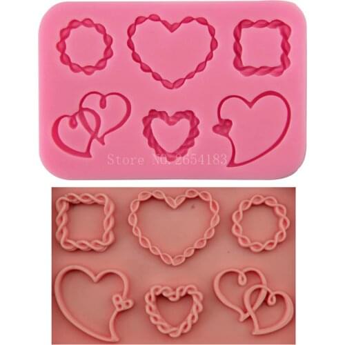 Woven Love Heart Shape Silicone Fondant Soap 3D Cake Mold Cupcake Jelly Candy Chocolate Decoration Baking Tool Moulds FQ3068