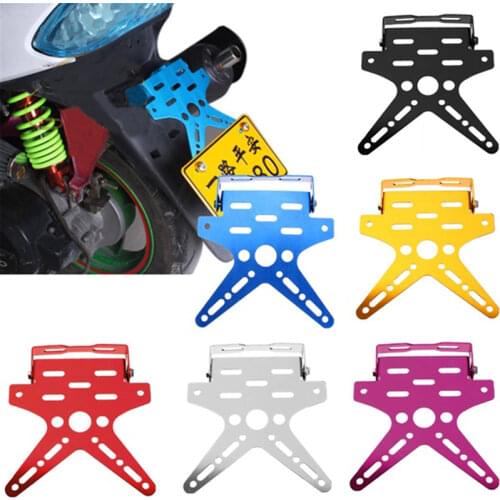 Universal Aluminum Adjustable Mount Bracket Registration Number Plate Cover Motorbike Parts Motorcycle License Plate Holder