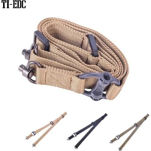 MS4 Military Tactical Safety Two Points Outdoor Belt Sling Adjustable Strap,QD Rotary Plug Nylon Safety Lanyard