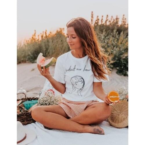 Protect our home T-Shirt Funny Protect Slogan Tee Unisex Protect Home Printed Camisetas Cotton Graphic Aesthetic Tops Outfits