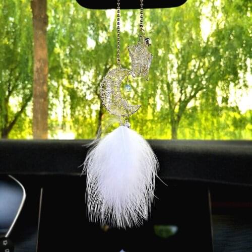 1Pcs Car Pendant Handmade Dream Catcher Feather Hanging Car Rearview Mirror Ornament Car Styling Auto Decoration Accessories