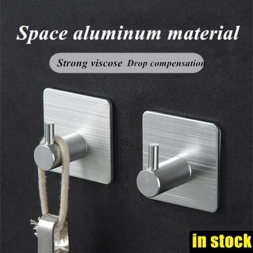 1 Pcs Sticker Adhesive Hooks Wall Door Clothes Coat Hat Hanger Kitchen Bathroom Rustproof Towel Hooks