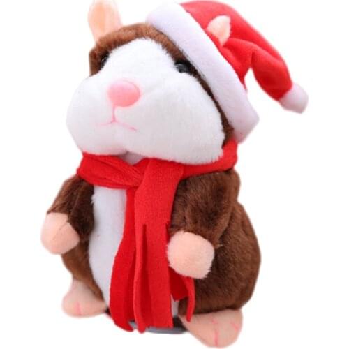 1PC Funny Talking Hamster Plush Toy Repeats What You Say Mimicry Pet Toy Electronic Hamster Stuffed Toy for Kids Gift