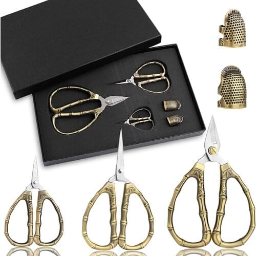 KAOBUY 5PCS Embroidery Scissors Retro Scissor Stainless Steel High Quality Suitable for Professional Tailor Sewing and Quilting