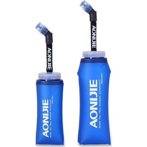 AONIJIE Soft Water Flasks Folding BPA Free TPU With Long Straw Running Sports Water Bottles 350ml 600ml
