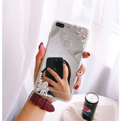 Glitter Phone Case For iPhone 12 Pro 11 Pro Max X XS Max XR Case Bling Mirror Rhinestone Back Cover For iPhone 6 7 8 Plus Coque