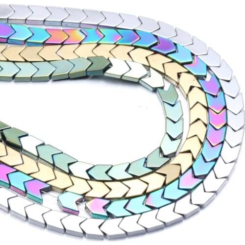 Natural Stone Beading Arrow Shape Plating Hematite Beads for Jewelry Making DIY Necklace Bracelet Accessories Scattered beads