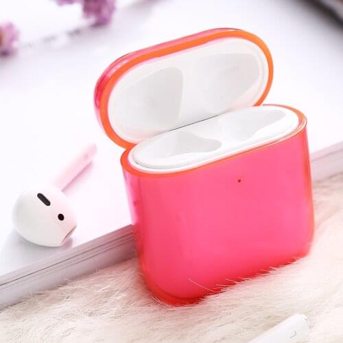 Green White Orange Red Earphone Case Cover For Airpods 1 2 Hard Transparent Cover Shell For Apple Airpods 1 2 Shockproof Coque