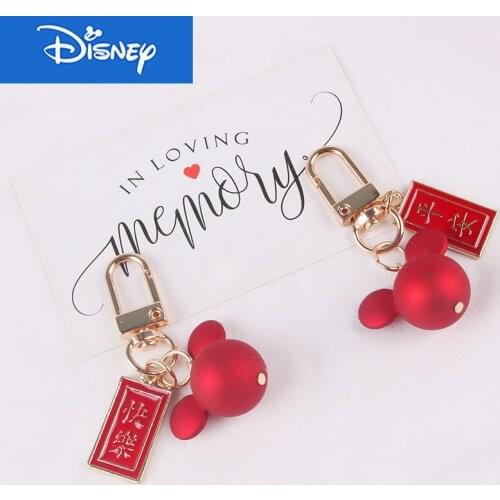 Disney Style Cute Mouse Head Keychain Alloy Oil Dripping Happy Listing Pendant Key Chain Creative Women Bag Decorative Keyring