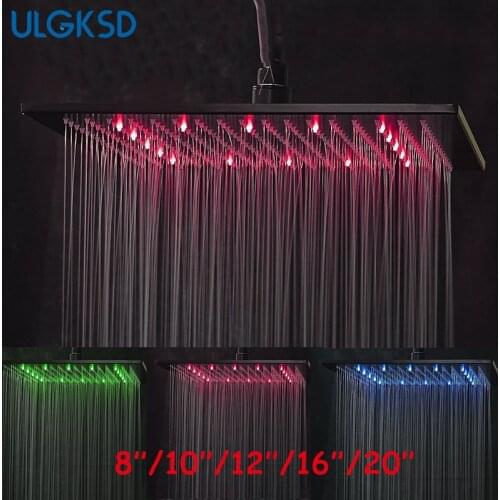 Ulgksd Bathroom Shower Head 8''/10''/12''/16''20'' Oil Rubbed Bronze shower faucet Bath Rainfall Shower heads para bathroom