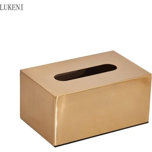 European-style Metal Tissue Box Light Luxury Living Room Home Furnishing Table Coffee Table Pumping Paper Tissue Box Decoration