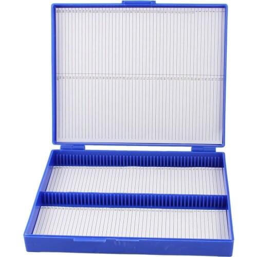 IMC Hot Royal Blue Plastic Rectangle Hold 100 Microslide Slide Microscope Box