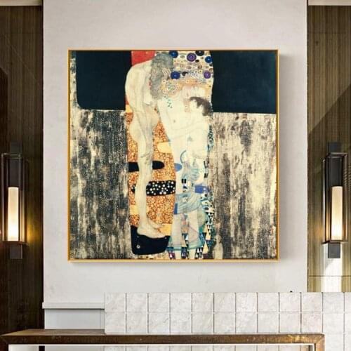 The Three Ages of Woman Wall Art Paintings Gustav Klimt Famous Canvas Art Prints Reproductions Posters For Living Room Cuadros