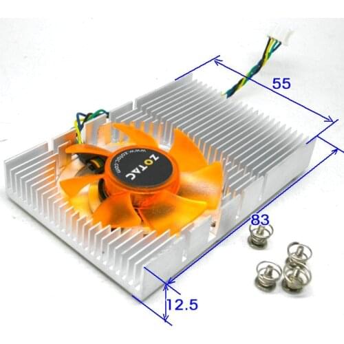 Blade Type half height graphics card radiator four hole 4.3CM pitch-row 4 wire PWM speed regulation VGA COOLER,fan sink,CPU