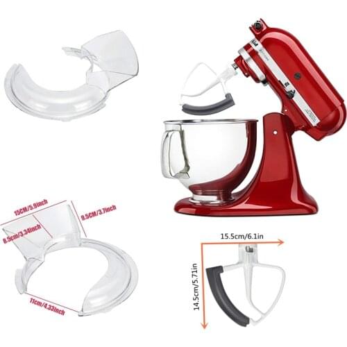Flex Edge Beater Blade with Flexible Silicone Edges and Mixer Pouring Shield for KitchenAid 4.5-5 QT Tilt-Head Stand Mixer