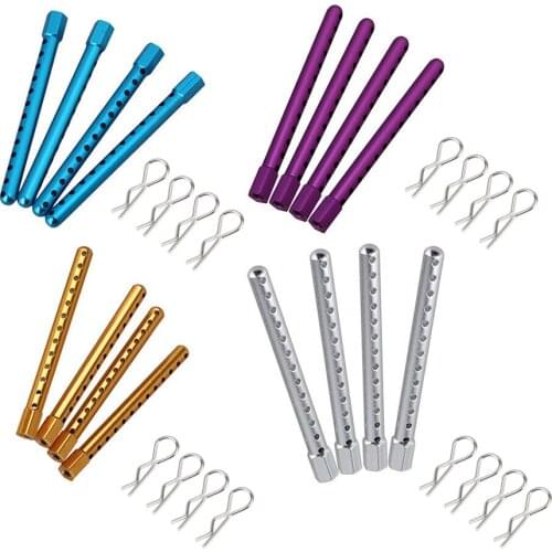 Alloy RC Car 4PCS Shell Column Post Mount & 4PCS Body Clips Pins For HSP 1/10 RC Car On Road Drift Car XSTR 94123 94102 94122