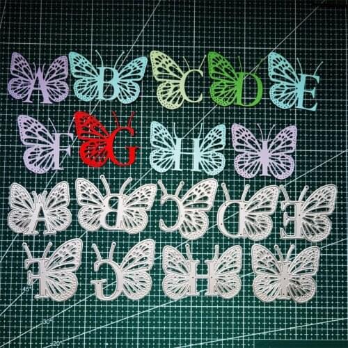 Butterfly Letters Metal Cutting Dies Stencil DIY Scrapbooking Album Paper Card Template Mold Embossing Decoration