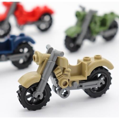 4 Color Racing Motorcycle Model Military Vehicles Parts Compatible City SWAT Police Figures DIY Building Blocks Kids Toys
