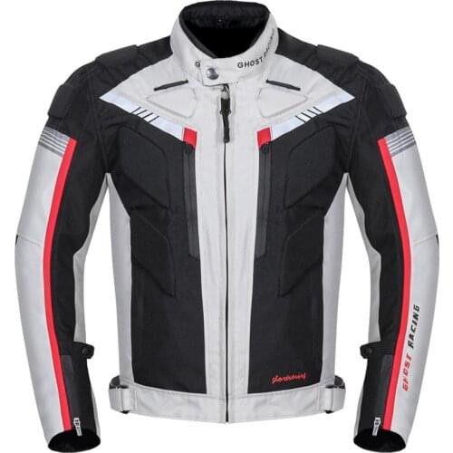 Motorcycle Jackets Men Riding Motocross Waterproof Windproof 600D Oxford Racing Motorcycle Bike Jacket White with External Armor