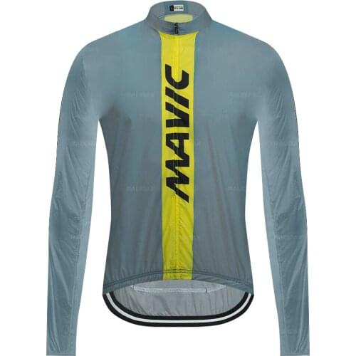 Mens Windbreaker Anti-UV Cycling Jacket Unisex Windproof Cycling Bike Maillot Sports Long Sleeve Light and Thin Cycling Jersey