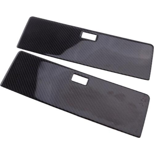 DWCX 2Pcs Black Carbon Fiber Car Rear Seat Storage Box Sticker Trim Cover Fit for Nissan 350Z 2006 2007 2008 2009 Self-adhesive