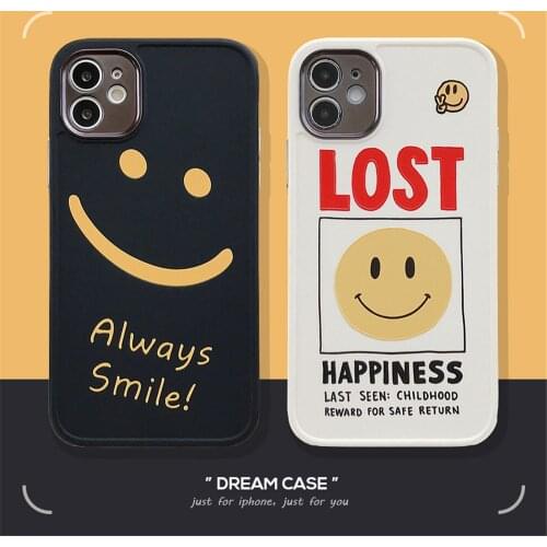 New Straight Smile Fitted Funda Case For iPhone 12Mini/11/12Pro Max XR XS Max,Soft TPU Para Cover For iPhone SE(2020)7 8Plus