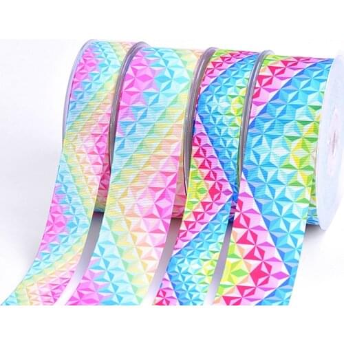 New DIY 25/38mm 5 Yards Diamond Pattern Garment Polyester Ribbon Hair Bow Sewing