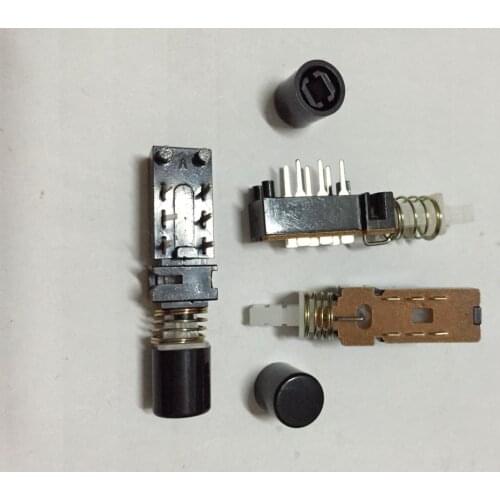 Original New 100% KAN2-1L piano key double row 6pin with lock white handle button self-locking power switch with button cap