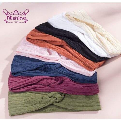 1 PCS Infant Comfortable Soft Nylon Hairband Solid Color Cross Knotted Elastic Headband Sweet Hair Accessories Birthday Gifts