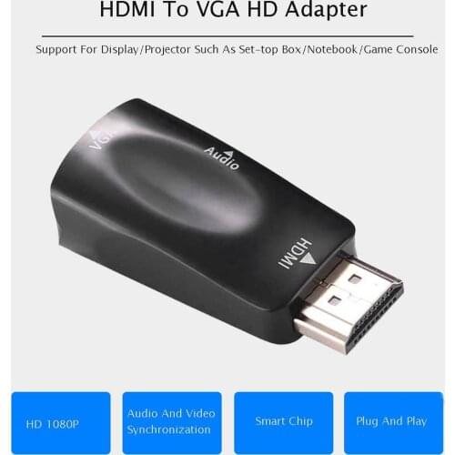 HDMI Male To VGA 15 Pin Female Adapter Audio Cable Converter HD 1080P Converter For PC Laptop TV Box Computer Display Projector