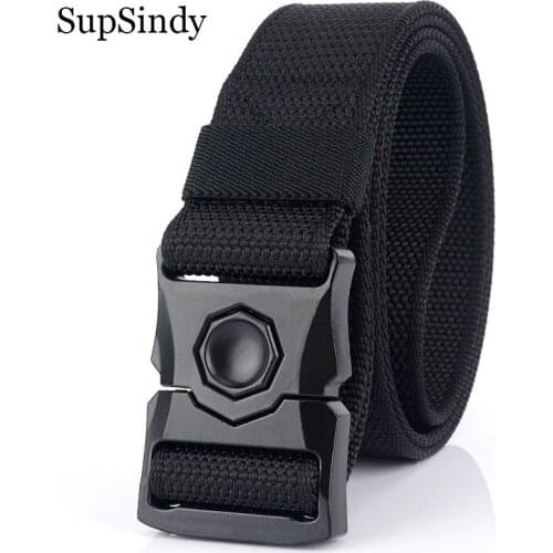 SupSindy Army Military Men Real nylon tactical belt Quick release buckle canvas belt jeans Waistband outdoor Training male strap