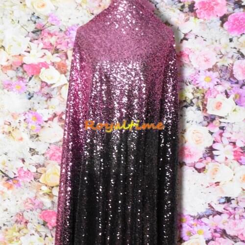 Royaltime Pink Gold-Black 3MM encryption sequin gradient mesh lace fabric Party Wedding Evening dresses fabric show cloth