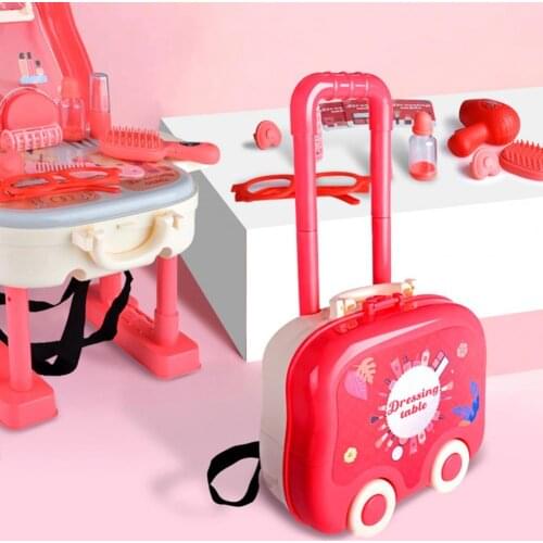 Dressing Suitcase Smooth Surface Cognitive Ability Cultivation Eco-friendly Kids Pretend Play Makeup Set Toys For Kids Gift