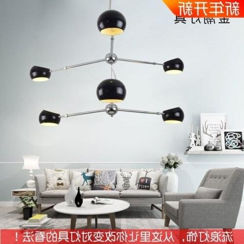 Nordic Wrought Iron Chandelier Postmodern Electroplating Gold Bronze Geometric Line Pendant Lamp Bedroom Dining Room Suspension