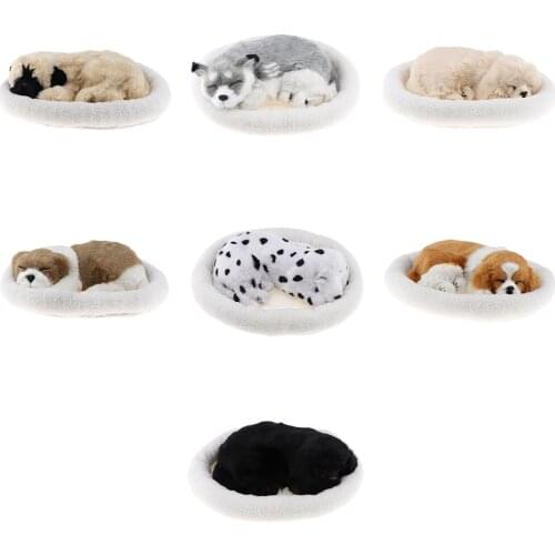 Simulation Dog with Breathing Ornament Adorable Plush Cute Home Decoration