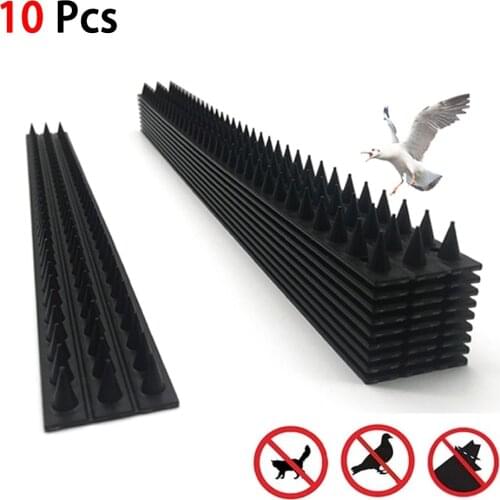 10Pcs Durable Bird Spike Fence Wall Spikes Yard Practical Thorn Pads for Anti Cat Dog Climbing Wall Window Railing Garden Fence